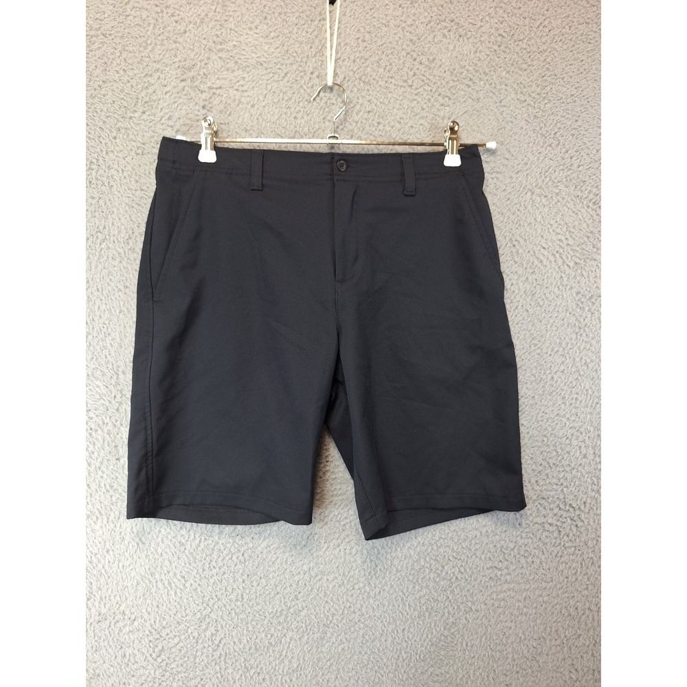 Under Armour Shorts Size YXL Black Mesh Lined SLash Pockets Stretch Low Waist